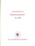 Thirty-Seventh Commencement 2003 (Undergraduate)